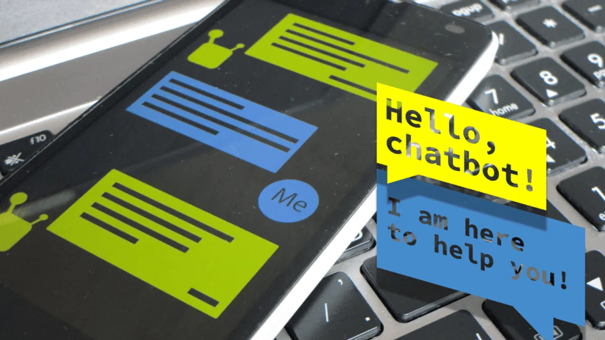 A person interacting with an AI-powered chatbot