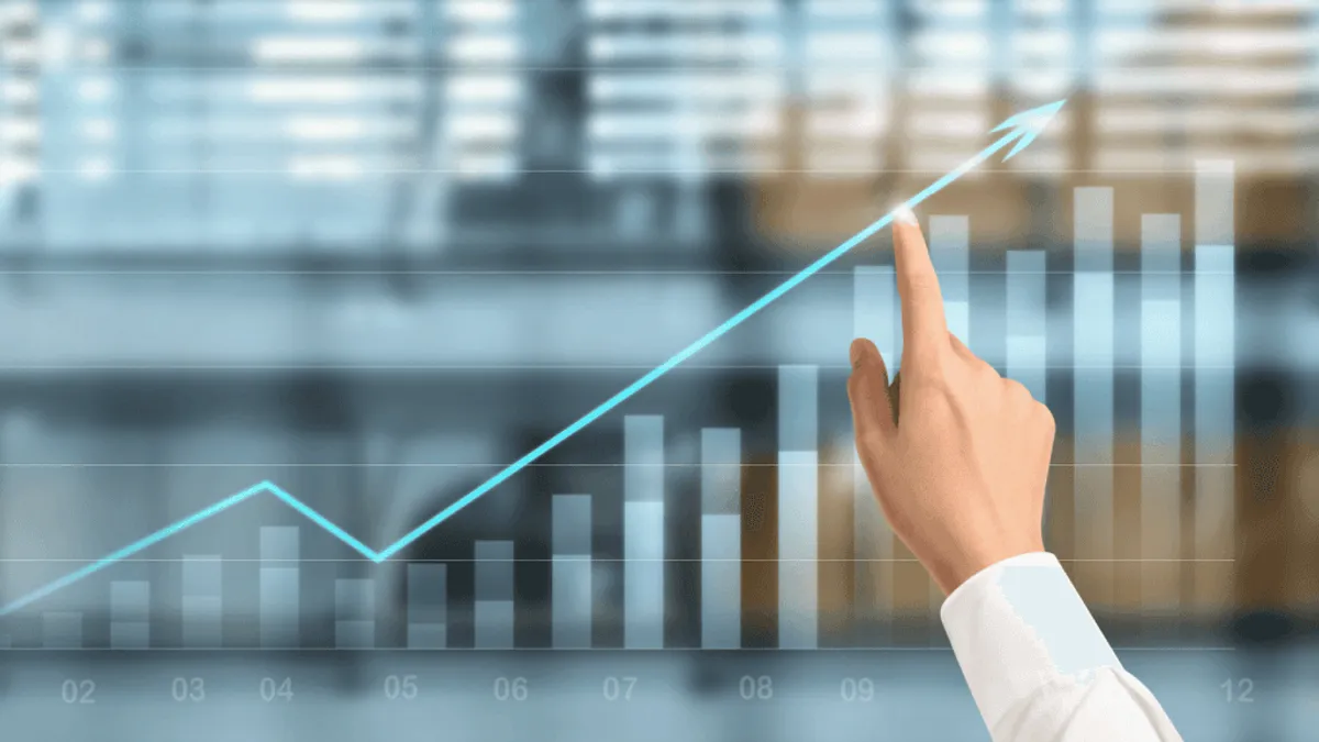 A graph or charts showing the success of a marketing automation strategy