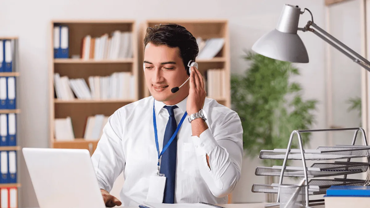 Customer service agents answering customer queries with a customer service chatbot