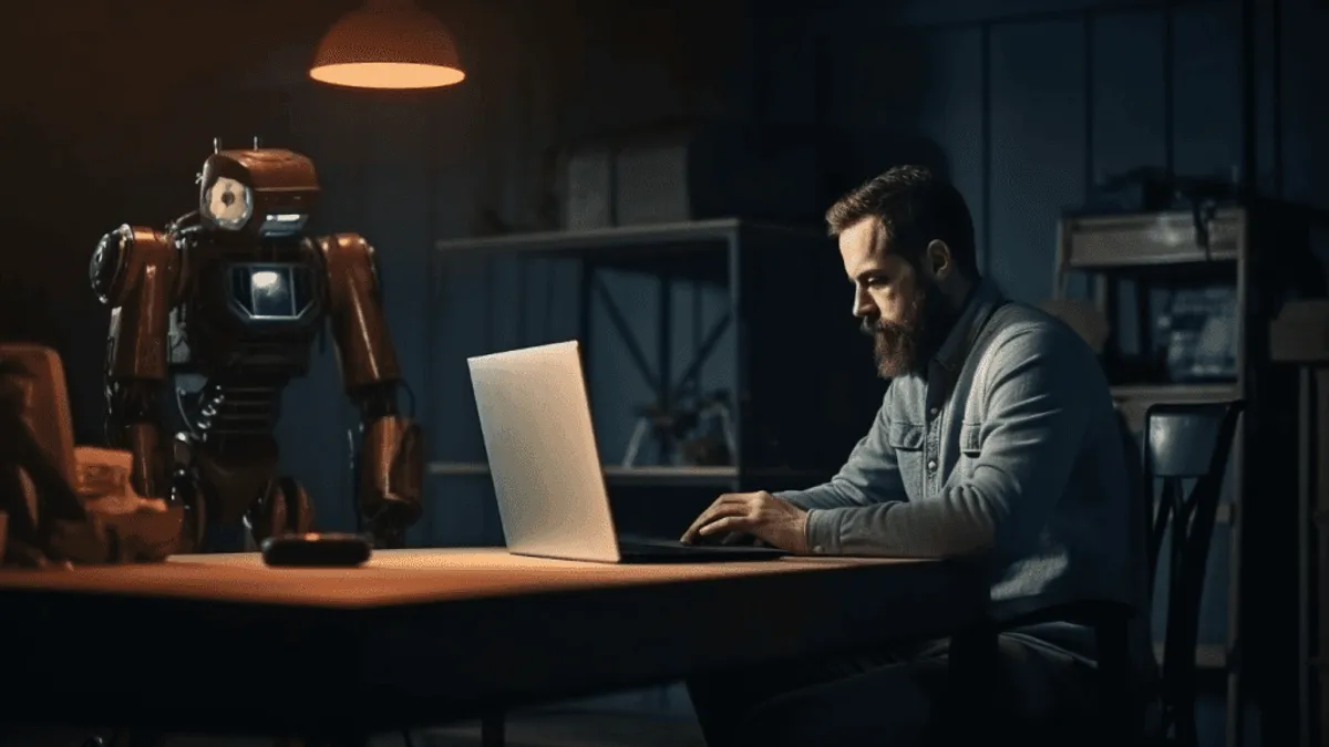 An image showing generative ai work and ai research on language models