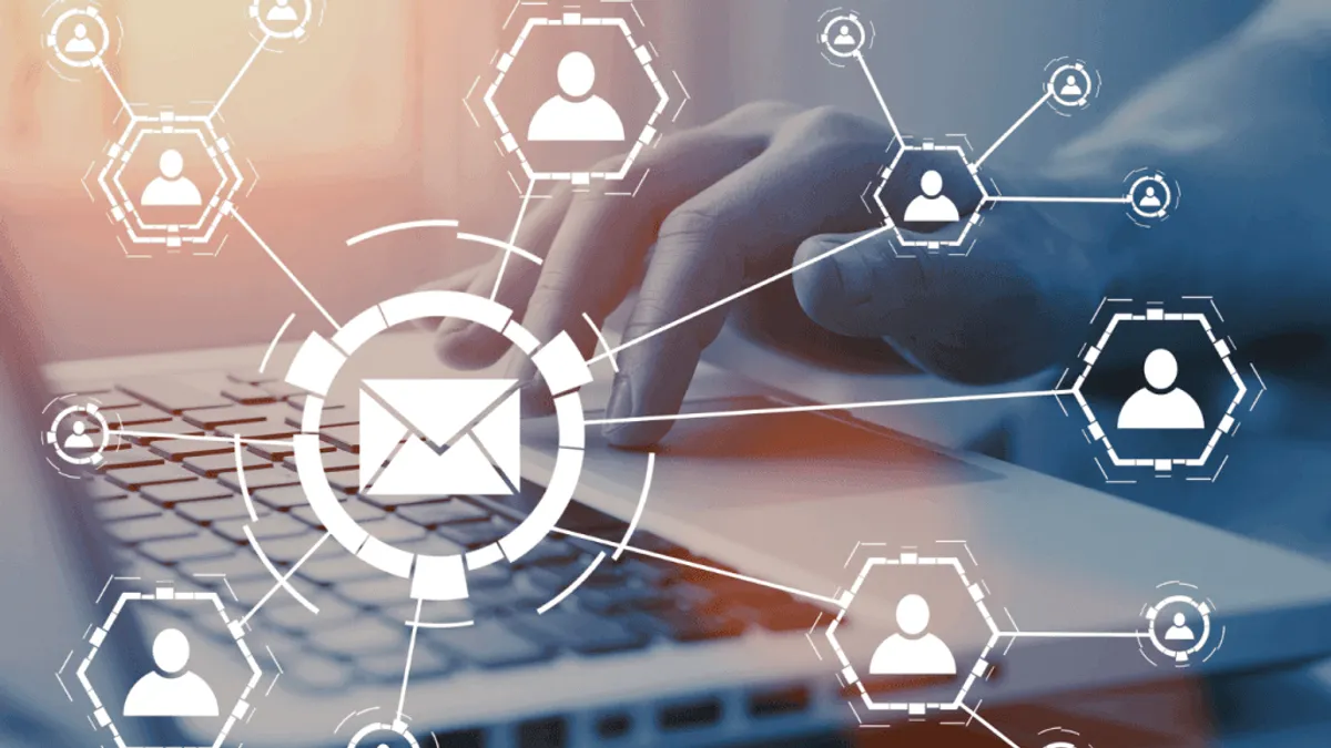 Sales and marketing team using AI for digital marketing and email marketing