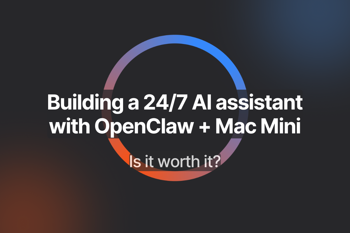 AI Operator branded graphic with the title "Building a 24/7 AI Assistant with OpenClaw + MacMini" and subtitle "Is it worth it?"