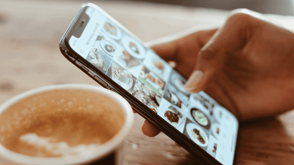 A person browsing on social media and engaging with a post